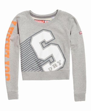 Superdry Big S Crew Neck Női Pulóver Szürke | IHLUG4260